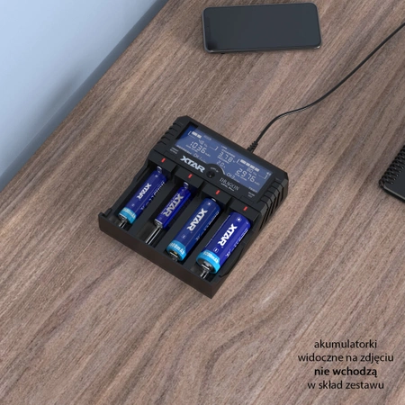 Ładowarka do akumulatorów cylindrycznych li-ion 18650 Xtar VP4L+ Dragon