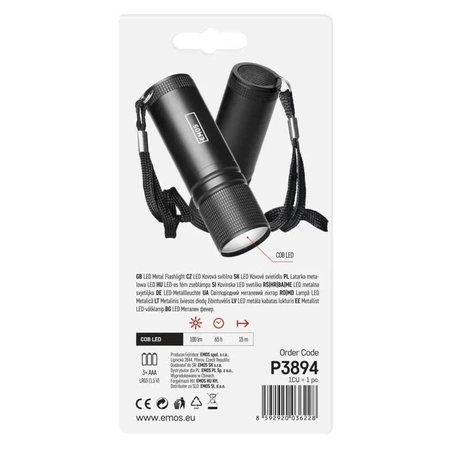 Latarka LED 3W COB, 100lm, 3xAAA, Emos P3894