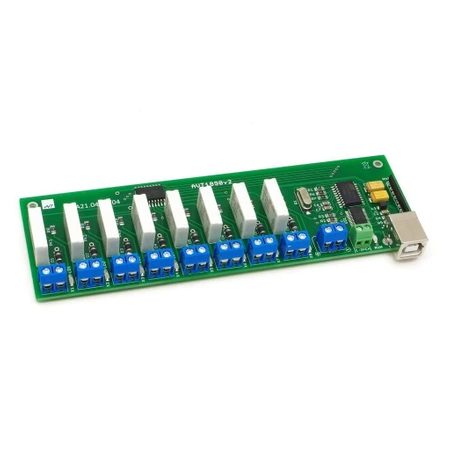 Moduł 8 przekaźników USB 5 A / 30 V DC - zlutowany KIT AVT 1890