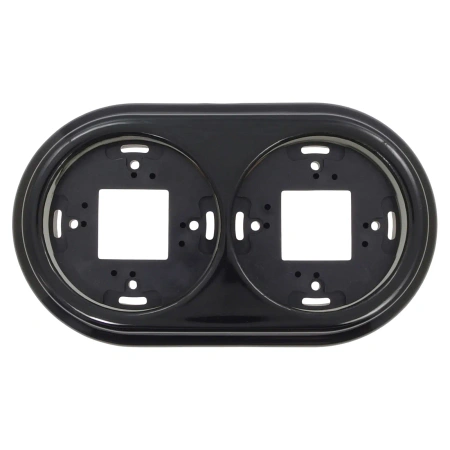 Ramka ceramiczna podwójna czarna do włączników i gniazd natynkowych Ceramic Loft