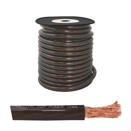 Przewód zasilający Car Audio 0 Ga, średnica 15 mm, czarny, 1 mb