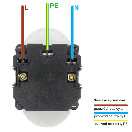 Moduł - gniazdo elektryczne podwójne - białe - Tawoia Glass