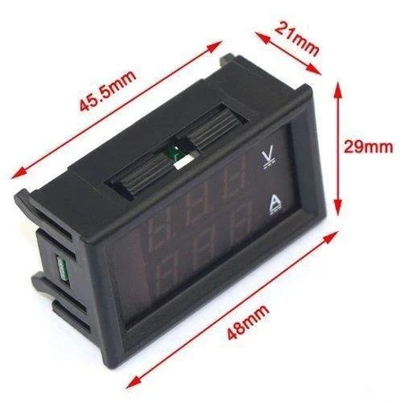 Woltomierz cyfrowy 0-100V i amperomierz 10A z bocznikiem