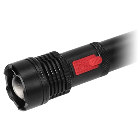 Latarka taktyczna LED COB 12W, akumulator 2200mAh, zoom, IPX3, LT-12