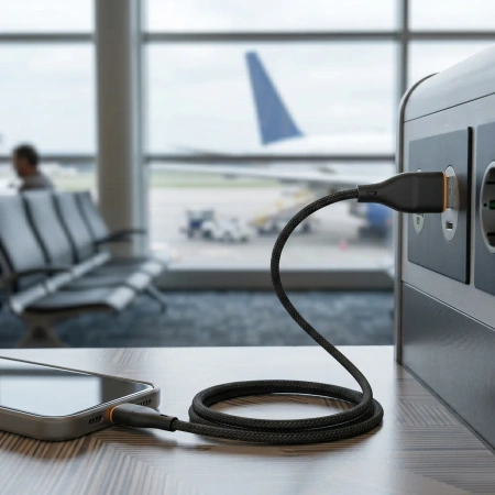 Kabel USB-A - USB-C, 2,4 A, 1 m, czarny, Miccell, MIC-004036