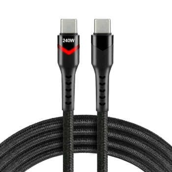 Kabel USB C-C 240W Power Delivery LED 2m – everActive CBB-2PDRS, szybkie ładowanie 5A/48V z RGB