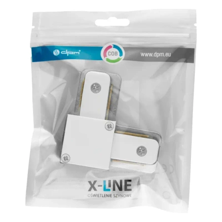 Złączka typu L do szyny, biała