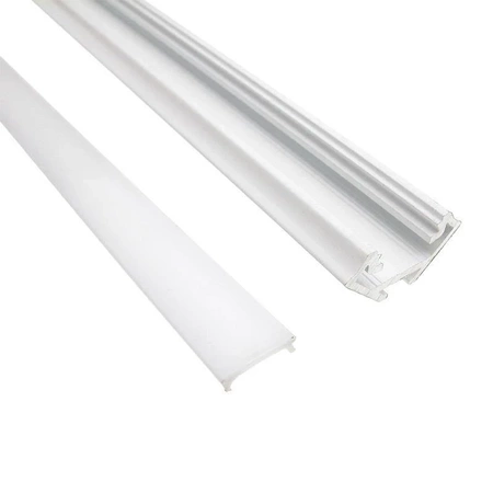 Profil C czarny, aluminium, osłonka mleczna, 1m