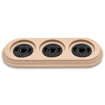 Ramka drewniana naturalna 3-modułowa do gniazd i włączników natynkowych Ceramic Classic Loft
