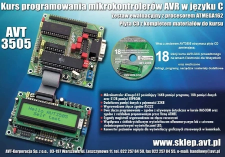 Płytka testowa kursu - zlutowany KIT AVT 3505