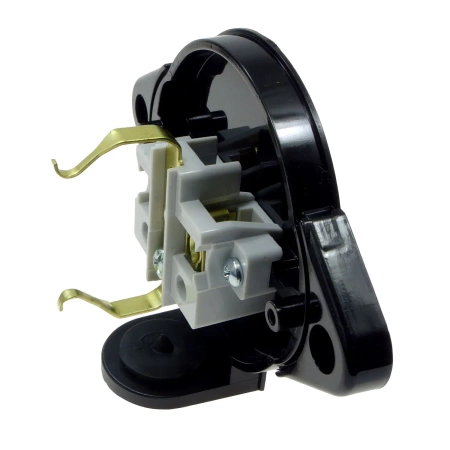 Gniazdo elektryczne bryzgoszczelne IP44 z klapką, montaż natynkowy, kolor czarny, seria Retro PRL