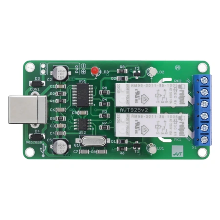 Karta przekaźników na USB - zlutowany KIT AVT 925