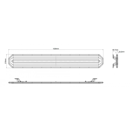 Belka ostrzegawcza LED 1530mm R10 R65 BLK0043