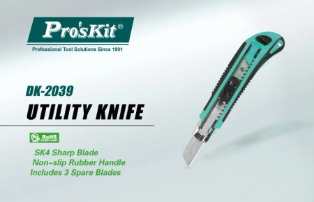 Nożyk metalowy z łamanym ostrzem i magazynkiem, DK2039 Proskit