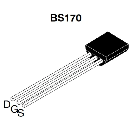 Tranzystor BS170 MOS N-FET 60V 0.3A 0.8W TO92