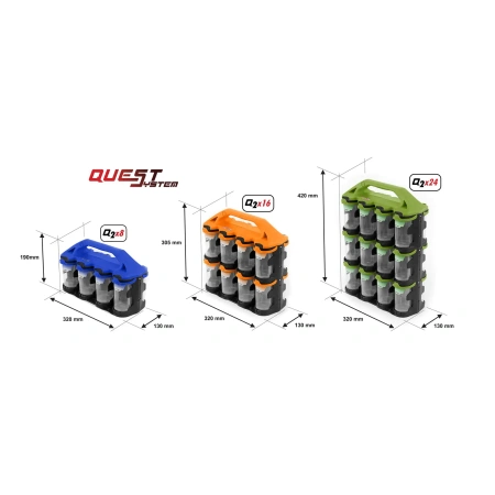 Organizer Q2x8 QuestSystem - pomarańczowy/czarny