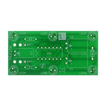 Bateryjny sygnalizator optyczny 6×LED 9V z efektem rozbłysku - PCB do projektu AVT 791