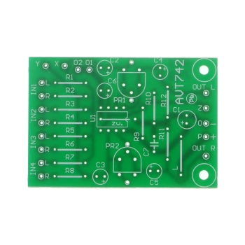 Mikser audio stereo 4-kanałowy TL072, niski szum - PCB do projektu AVT 742