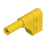 Wtyk bezpieczny 4mm przykręcany kątowy 24A, żółty