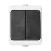 Włącznik natynkowy podwójny ORNO AQUATIC MINI IP54 10A 230V biało-czarny