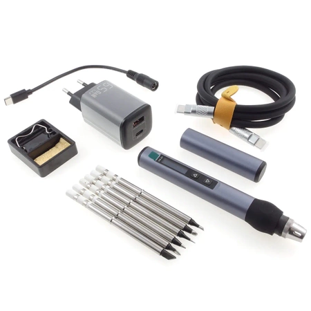 Lutownica bezprzewodowa FNIRSI HS01 z regulacją napięcia pracy grota 9-20V