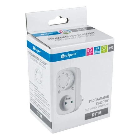 Programator czasowy analogowy z czujnikiem zmierzchu, DT16