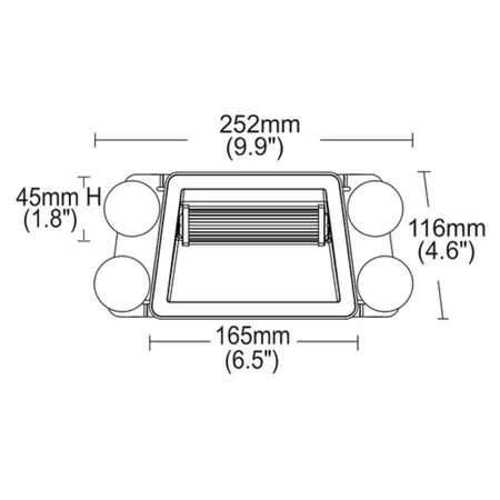 Lampa strobo LED na przyssawki 252x116x76 LW0052