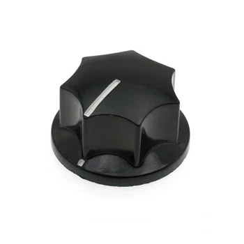Gałka z kołnierzem do potencjometru na oś 6mm - 28x15mm - z bakelitu, czarna