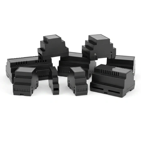 Obudowa modułowa na szynę DIN Z101, 89 × 107 × 65,6 mm, ABS V0, czarna, Kradex