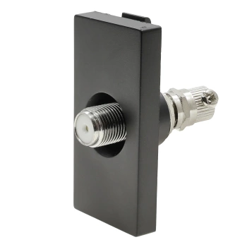 Moduł 1/2 - gniazdo antenowe SAT (typ F) - czarny - kompatybilny z ramkami Tawoia Glass