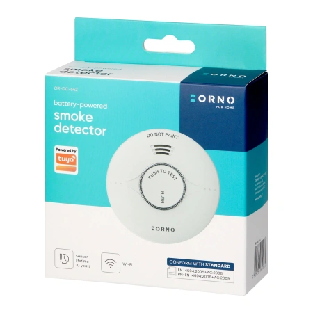 Czujnik dymu optyczny Wi-Fi Tuya 2xAA ORNO OR-DC-642