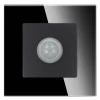 Czujnik ruchu PIR 200W (60W LED) czarny podtynkowy z ramką szklaną - Tawoia Glass