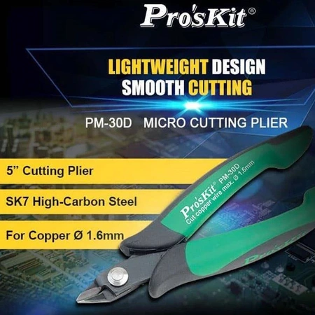 Szczypce tnące boczne obcinaczki Cu 1.6mm, 135mm, Proskit PM-30D