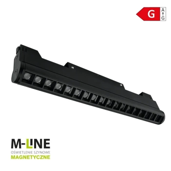 Reflektor szynowy magnetyczny liniowy regulowany 18W 1400lm 4000K czarny M-LINE