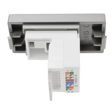 Moduł 1/2 - gniazdo RJ45 Ethernet Cat6 - szary - kompatybilny z ramkami Tawoia Glass