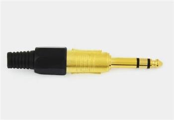 Wtyk jack 6.3 stereo złocony HQ czarny