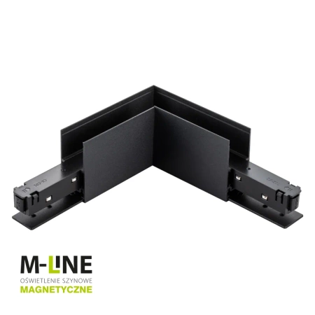 Łącznik kątowy do szyny magnetycznej poziomy natynkowy czarny M-LINE