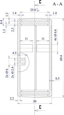Obudowa 63x69, h=29mm jasna, z panelem, Z67