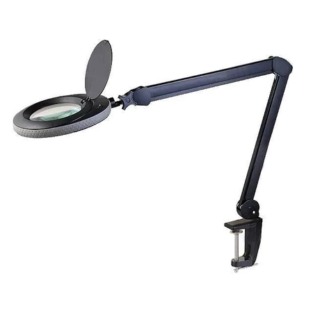 Lampa stołowa 8W LED z lupą x2.25 czarna, mocowanie do blatu, VTLAMP-5D-LEDN1B