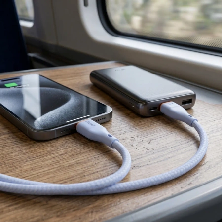 Kabel USB-A - USB-C, 2,4 A, 1 m, niebieski, Miccell, MIC-004038