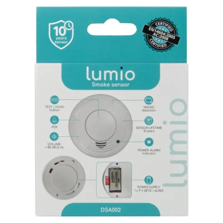 Czujnik dymu, autonomiczny bateryjny LUMIO DSA002
