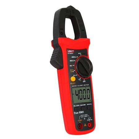 Miernik cęgowy Uni-T UT-203+, 400 A AC/DC, szczęki 28 mm, True RMS, NCV