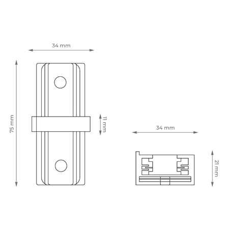 Zestaw oświetlenia szynowego: 4 reflektory LED 5W, 2m szyny + akcesoria, biały