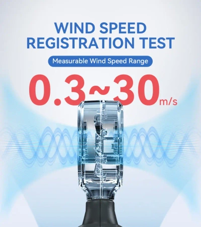 Anemometr, miernik prędkości wiatru do 30 m/s i temperatury, Noyafa NF-561