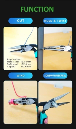 Szczypce PM-943 wygięte 45° obcinaczki Cu 2.6mm/stal 2mm Proskit