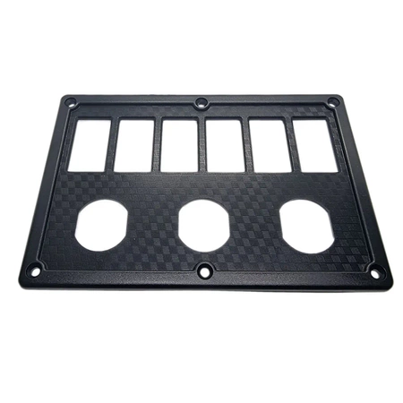 Ramka panelowa na 6 przełączników i 3 gniazda, czarna 183 × 120 mm