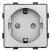 Gniazdo elektryczne pojedyncze Schuko - szklana ramka - szare - Tawoia Glass