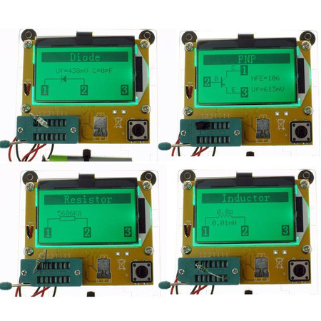 Miernik LCR-T4 FNIRSI - tester tranzystorów, rezystorów, cewek, kondensatorów, diod i innych