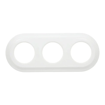 Ramka potrójna owalna ceramiczna biała Ceramic Loft