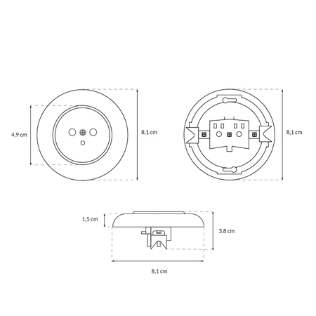 Gniazdo elektryczne z ramką, montaż podtynkowy, kolor czarny, Retro Vintage Loft